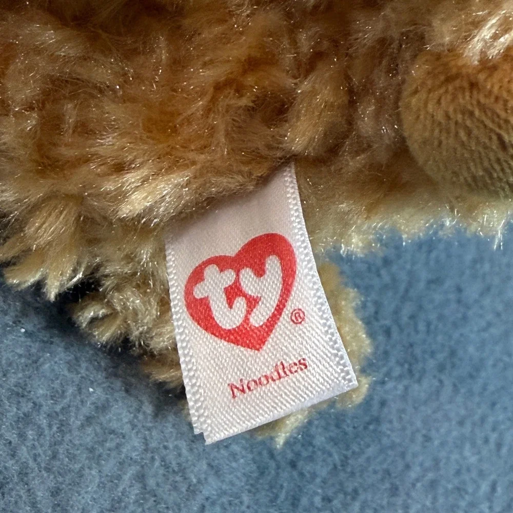 Ty Beanie‎ Boos Noodles Golden Doodle Puppy Dog Plush Tan Glitter Eyes 6 Inch